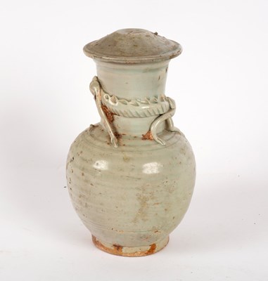 Lot 531 - A Chinese celadon glazed vase and cover, Yuan...