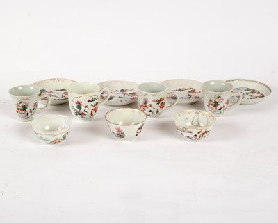 Lot 536 - A group of European decorated Chinese tea...