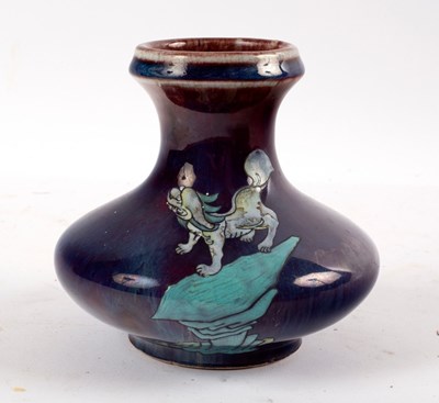 Lot 568 - A Chinese flambe glaze vase, Qing dynasty,...