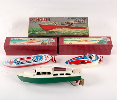 Lot 624 - A Penguin long-range clockwork cabin cruiser,...