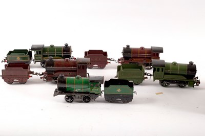 Lot 637 - Five Hornby 0-gauge clockwork 040 locomotives,...