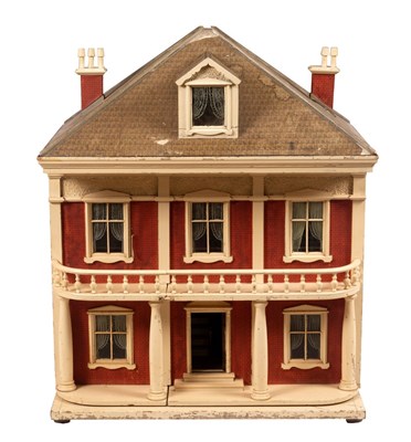 Lot 646 - An early 20th Century dolls house, the red...