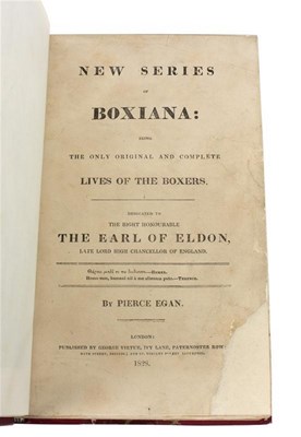 Lot 852 - Egan, Pierce. Boxiana, 1812-1829, 5 vol., 8vo,...