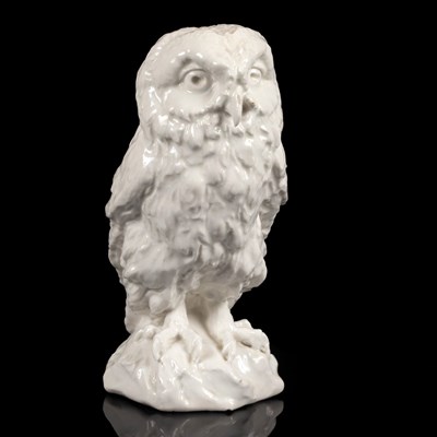 Lot 860 - A Chelsea white model of an owl,...