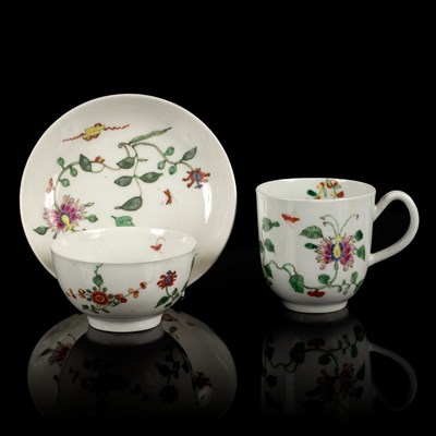 Lot 862 - A Worcester tea bowl, coffee cup and saucer,...