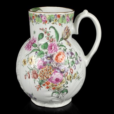 Lot 872 - A Worcester Dutch jug, circa 1757-58, of...