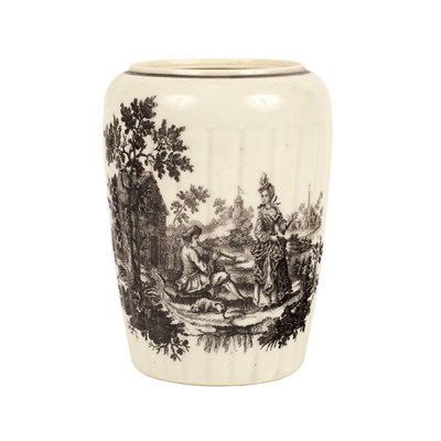 Lot 894 - A Worcester ribbed tea canister, circa 1770,...