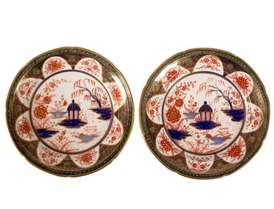 Lot 903 - A pair of Swansea dessert plates, painted in...