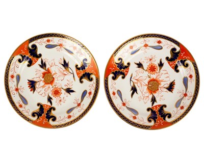 Lot 904 - A pair of Swansea dessert plates, painted in...