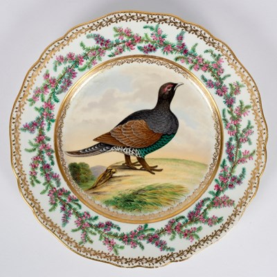 Lot 915 - A Ridgeway plate, circa 1850, painted a black...