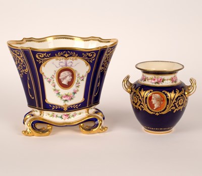 Lot 916 - A Minton Sèvres style lozenge vase 'Hollandois'...