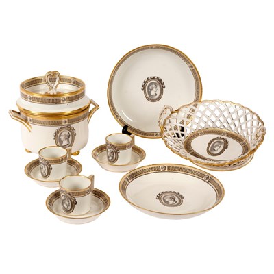 Lot 952 - A Vienna porcelain neoclassical table service,...