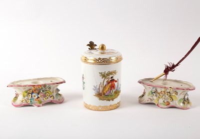 Lot 962 - A German porcelain lidded tankard, with...