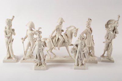 Lot 965 - A group of German white glaze figures of...