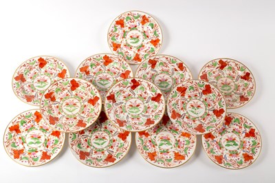 Lot 968 - A set of twelve English porcelain dessert...