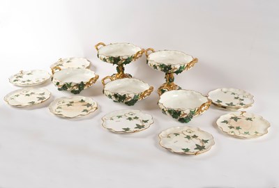 Lot 974 - A Coalport part dessert service, circa 1840,...