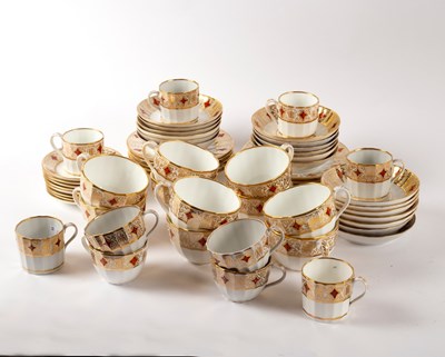 Lot 980 - An English porcelain part tea and coffee...