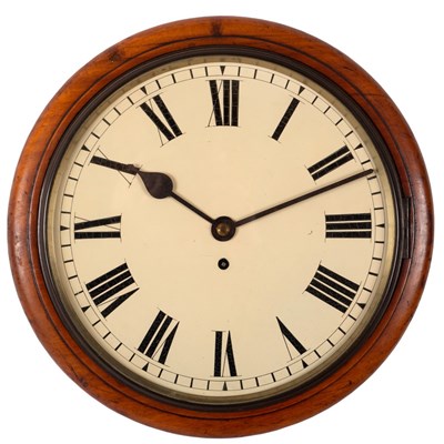 Lot 1009 - A 19th Century walnut eight-day kitchen dial,...