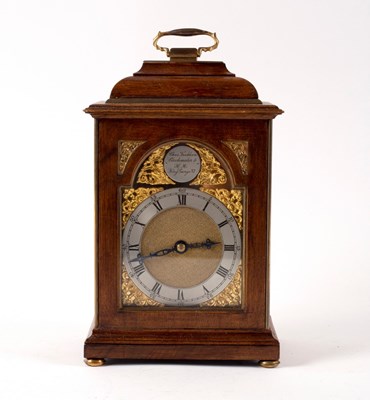 Lot 1013 - A George VI walnut cased mantel clock, Charles...