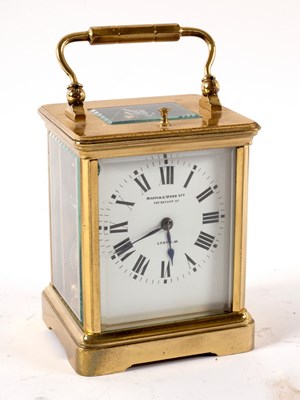 Lot 1019 - A French gilt brass hour repeat eight-day...