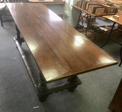 Lot 1045 - An oak refectory table, late 19th/early 20th...