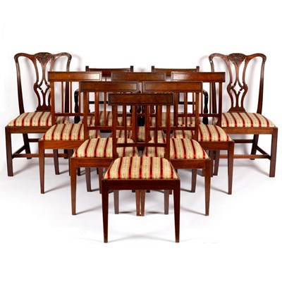 Lot 1047 - A set of eight 19th Century mahogany rail back...