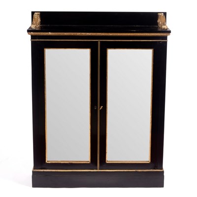 Lot 1082 - A Regency style ebonised and parcel gilt side...