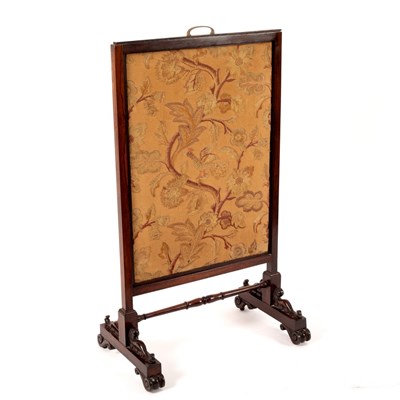 Lot 1087 - A mid 19th Century rosewood fire screen with...