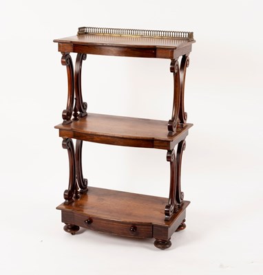 Lot 1088 - A William IV rosewood three-tier whatnot, the...