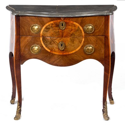 Lot 1101 - A mid 19th Century Italian bombé commode with...