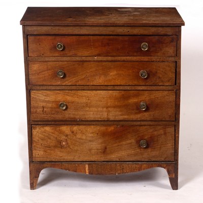 Lot 1105 - A Georgian mahogany chest of four drawers on...