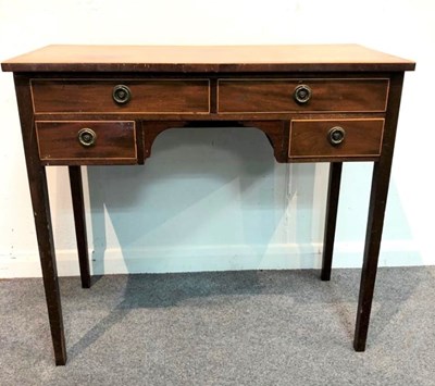 Lot 1109 - A George III mahogany kneehole dressing table,...