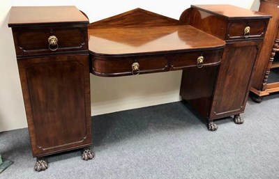 Lot 1113 - A Regency mahogany twin pedestal sideboard,...