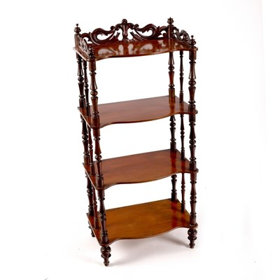 Lot 1114 - A Victorian mahogany serpentine front whatnot...