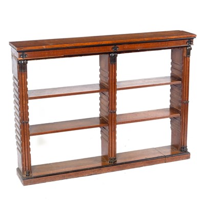 Lot 1122 - A Regency oak bookcase with adjustable shelves...