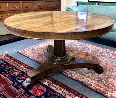 Lot 1139 - A William IV rosewood centre table, the...