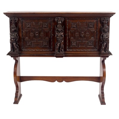 Lot 1161 - A 17th Century style cabinet on associated...