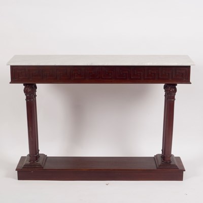 Lot 1162 - A marble top pier table with Greek key...