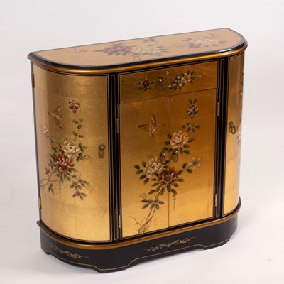 Lot 1165 - A modern Chinese gilt lacquer side cabinet,...