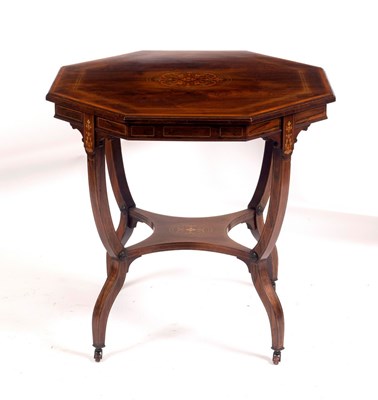 Lot 1168 - An Edwardian rosewood octagonal table with...