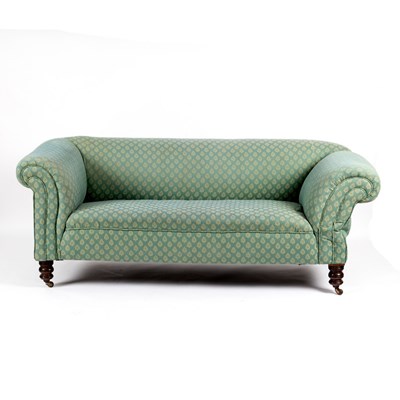 Lot 1171 - A Victorian Chesterfield sofa, the scroll arms...