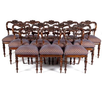 Lot 1172 - A set of twelve William IV rosewood dining...