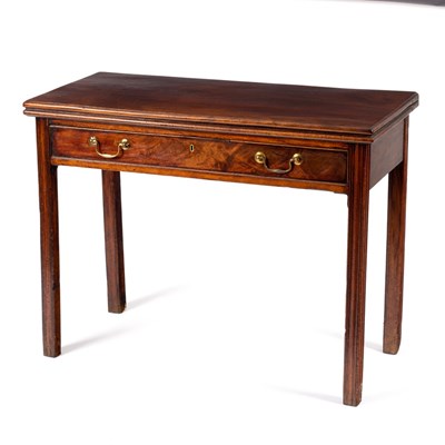 Lot 1176 - A George III mahogany tea table fitted a...