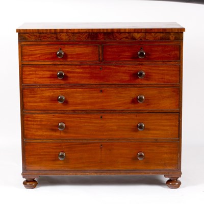 Lot 1180 - A Victorian mahogany chest of two short and...