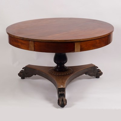 Lot 1185 - An early 19th Century mahogany drum table, the...