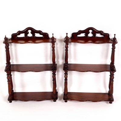 Lot 1190 - A pair of 19th Century mahogany wall hanging...