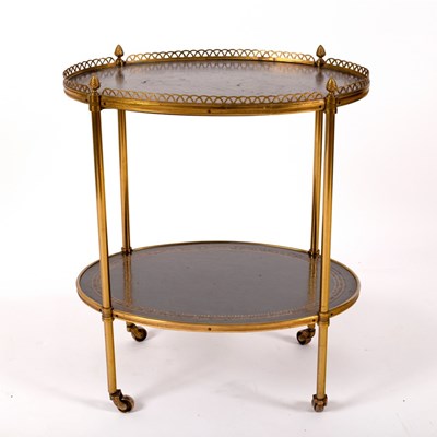 Lot 1200 - A Regency style two tier etagere, the oval...