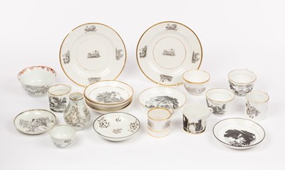Lot 36 - A collection of English porcelain tea and...