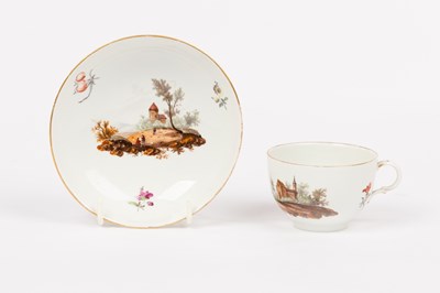 Lot 38 - A Furstenberg teacup and saucer, late 18th...