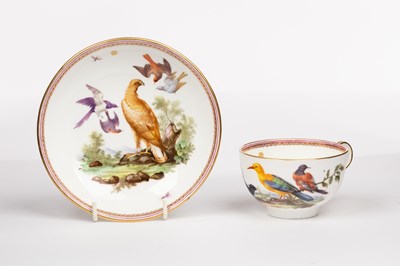 Lot 42 - A Coalbrookdale documentary teacup and saucer,...